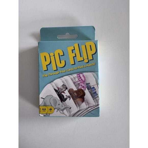 Mattel Games Pic Flip Card Game GKD70 Family Fun, Travel Friendly, NEW - Picture 1 of 2